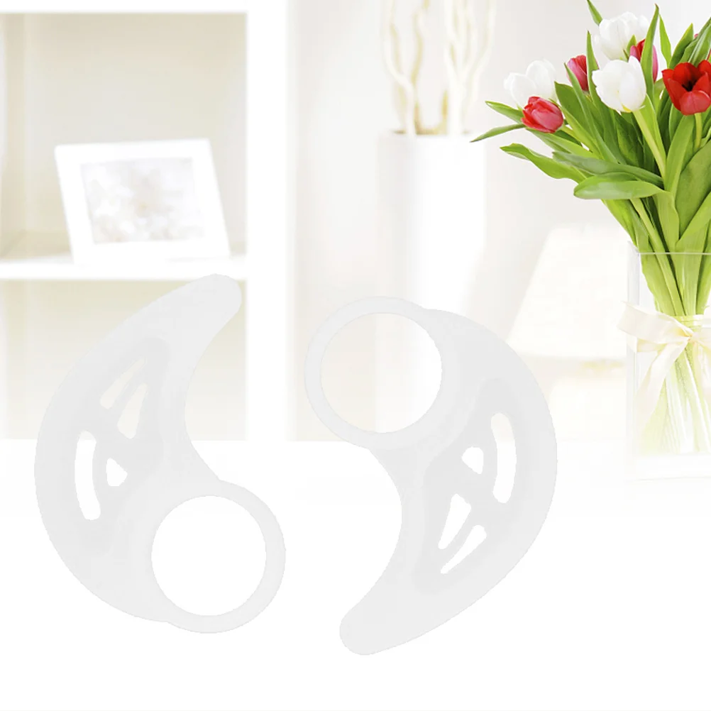 

5Pair Sports Earphone Clip Hooks Silicone Universal Earhook Headphone Holder 97Mm Diameter Transparent White Earphone Hook