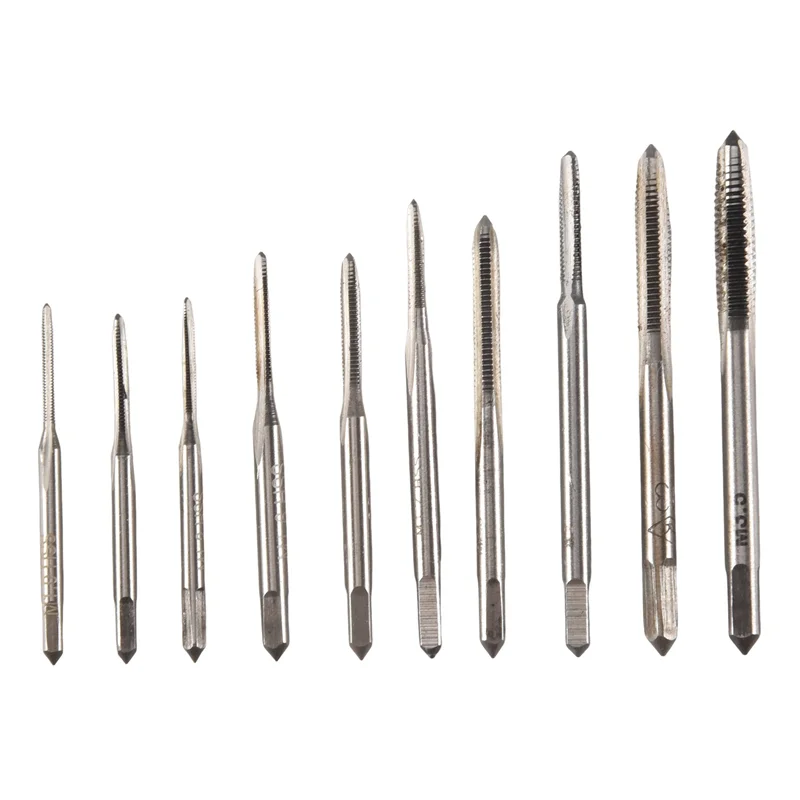 

BHTS-10Pcs HSS M1 M1.2 M1.4 M1.6 M1.7 M1.8 M2 M2.5 M3 M3.5 Mini Tap Drill Bit Machine Metric Thread Tap Set Screw Tap