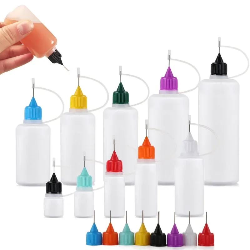 50Pcs Empty 3/5/10/20/30/50/100/120ml Mini PE Plastic Dropper Bottle Long Steel Tips Drop Bottles Vape Oil Containers E-Liquid