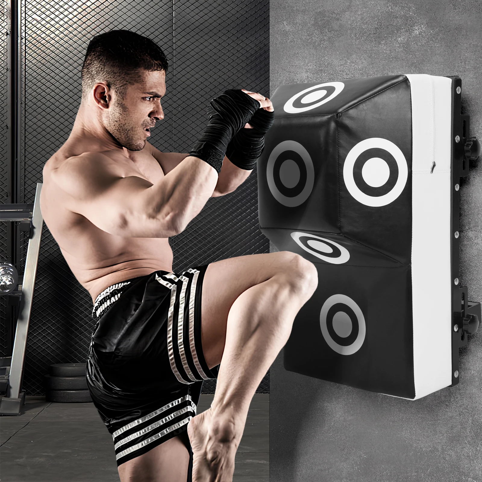 Saco de Boxeo de Pared con Puntos de Referencia, Saco de Entrenamiento Menace de Espuma de Alta Densidad para Dormitorio, Sala de Estar, Gimnasio