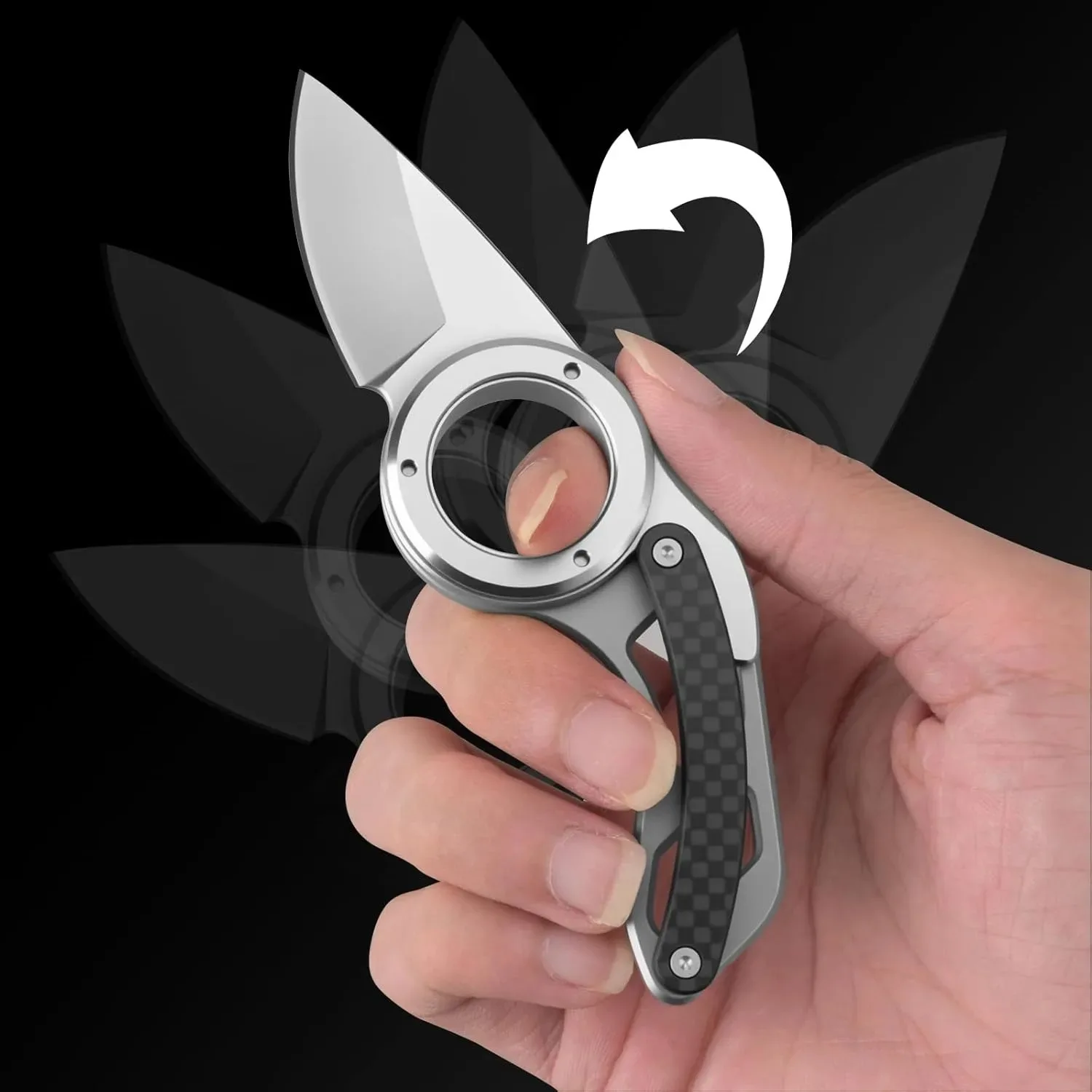 Mini foldable ring knife EDC, slim pocket knife, pocket knife, fruit knife, outdoor cutting knife