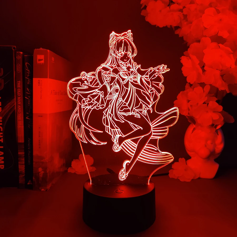 

Sangonomiya Kokomi Game 3D Hologram Lamp Decoration for PC Room Kids Birthday Gift LED Cute Genshin Impact Figurine Nightlight