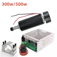Air Cooled 0.3kw 0.5kw Spindle With Power Supply 52mm Clamps Er11 Chuck 300w 500w Spindle Motor Speed Governor For CNC Milling