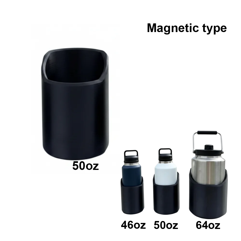 

46, 50, 64 Oz Magnetic Bottle Mounts Black Large Capacity Magnetic Cup Holder Prevent Bumpy Toppling Heavy Duty Bottle Mount