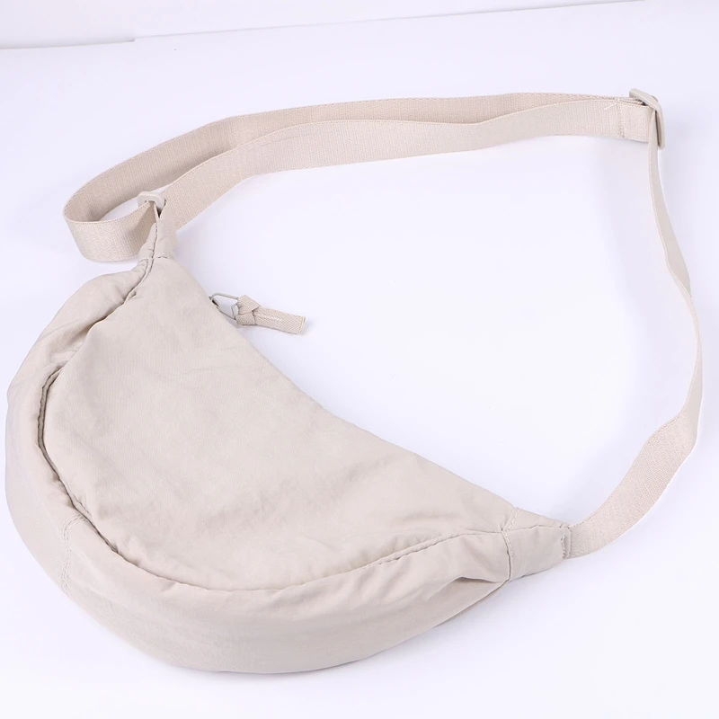 Women Half Moon Shape Crossbody Chest Bag Casual Nylon Shoulder Bag Female Large Capacity Tote Solid Lady Travel Shopper Handbag