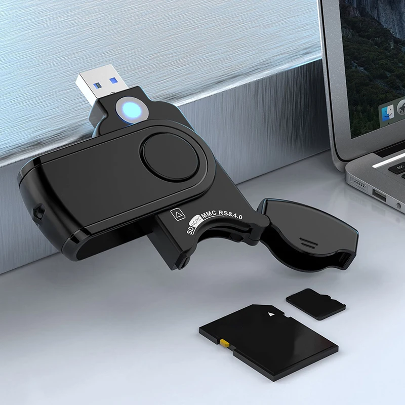 Karta pamięci USB 3.2 5 Gb/s Adapter czytnika ze lampką kontrolną do Micro SD TF do laptopa Aparat PC V-Log