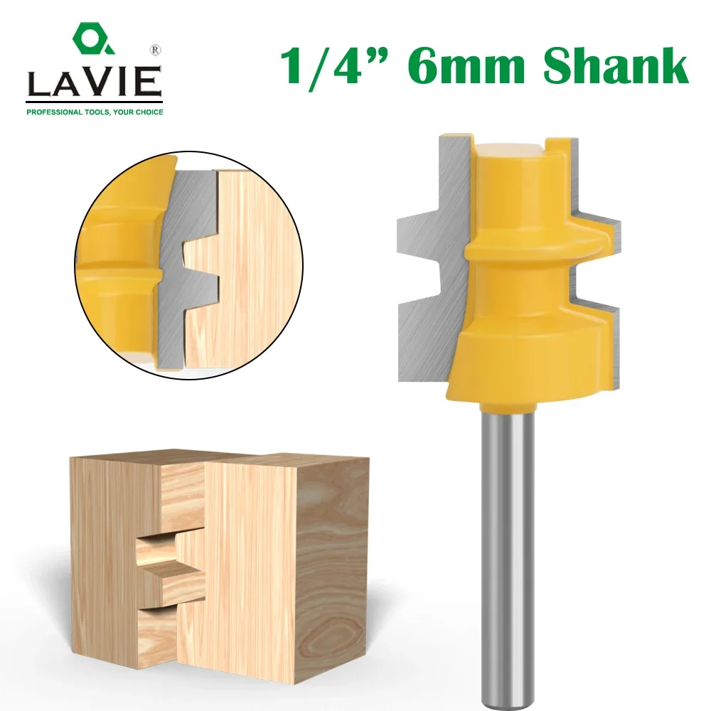 LAVIE 1/4" Shank Tongue Groove Router Bit 1" Dia 1-3/16" Cutting Height Wood Joining Milling Cutter For Wood MC01024