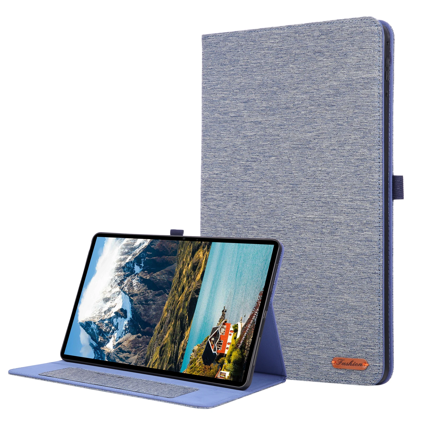 For Infinix Xpad GT Case with Stand Card Holder Cloth Texture Leather Tablet Cover - Blue