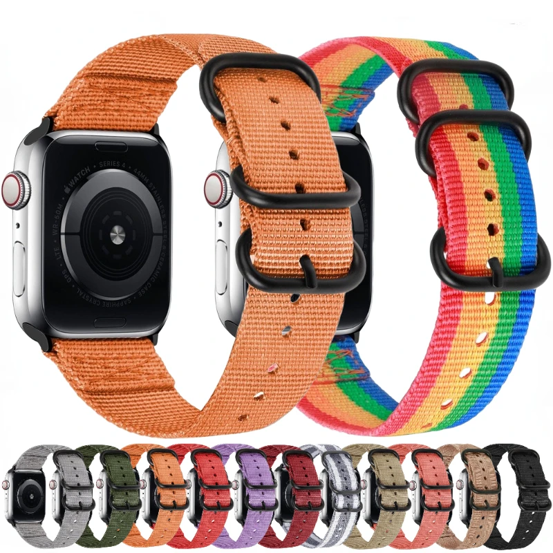 

Nylon Loop Strap For Apple Watch Ultra Band 49mm 45mm 44mm 40mm 41mm 42mm Sports Bracelet Wristband iWatch 8 7 6 5 4 SE 3 Correa