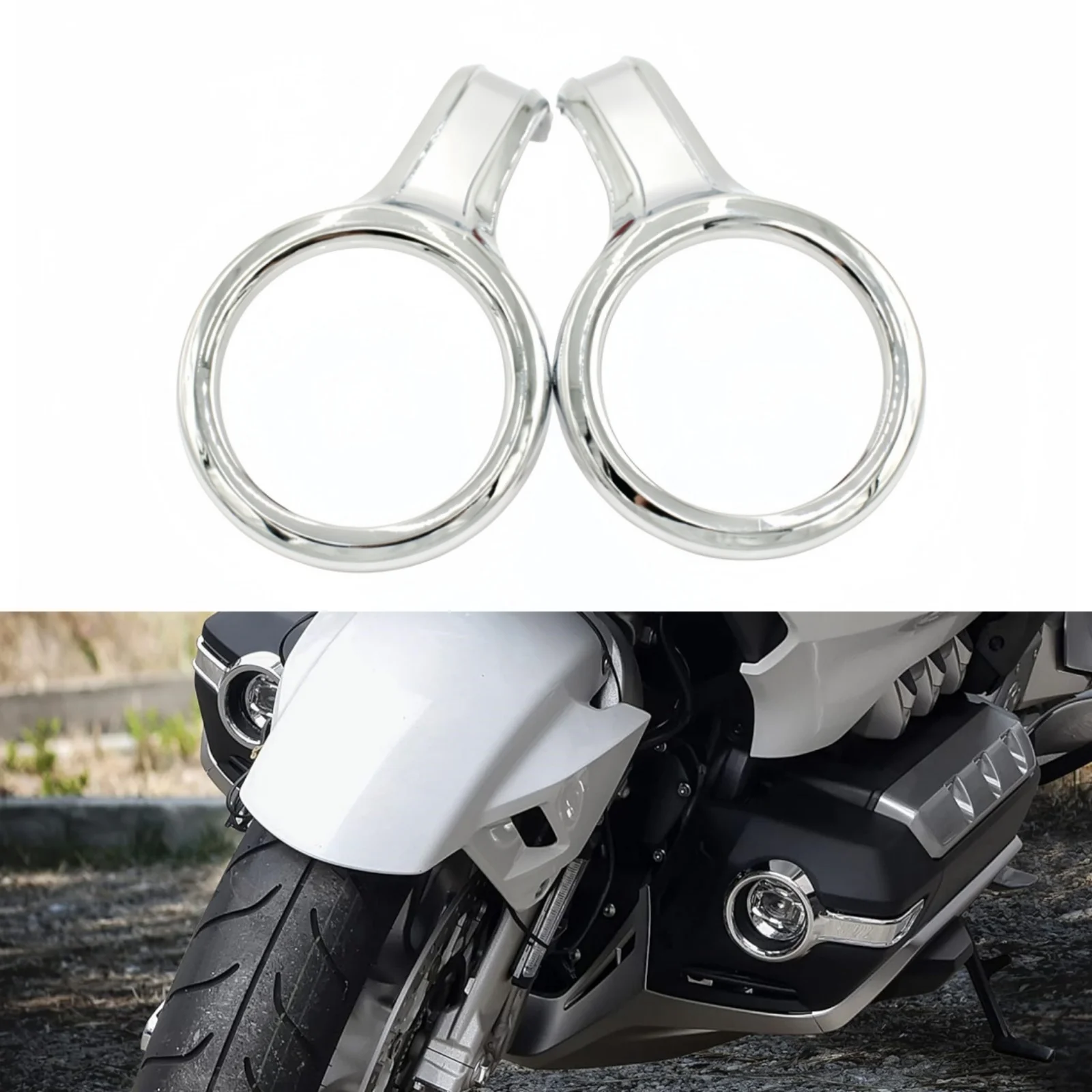 

Motorcycle Fog Lights Ring ABS Chrome Frame Sticke Cover Decoration For Honda Goldwing GL1800 2018 2019 2020 2021 2022