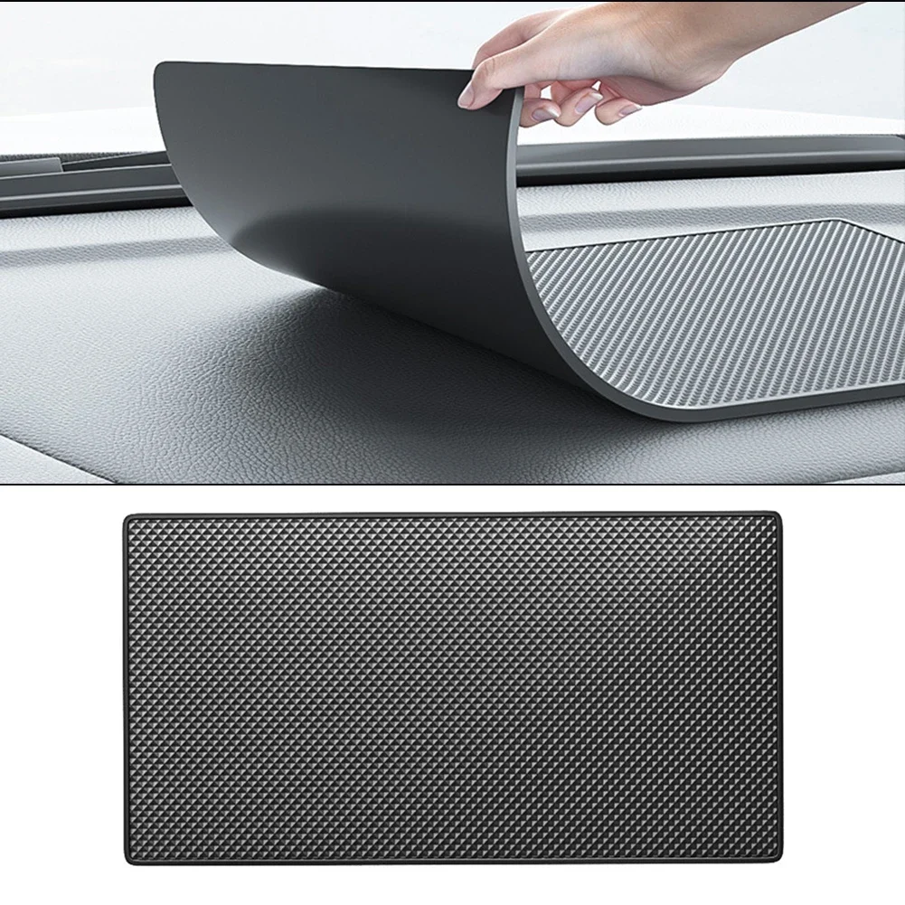 Silicone Dashboard Non-Slip Mat For Car Front Dashboard Use With Secure Grip To Hold Items In Place During Driving