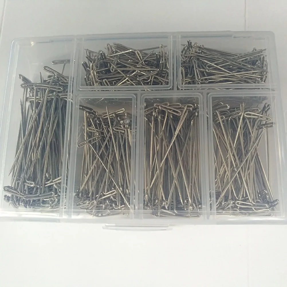 

450Pcs T-Pins Metal Nickel Plated Steel Simple Design for Styling Tailors Crafts Display Boards 27mm 32mm 38mm 45mm 53mm