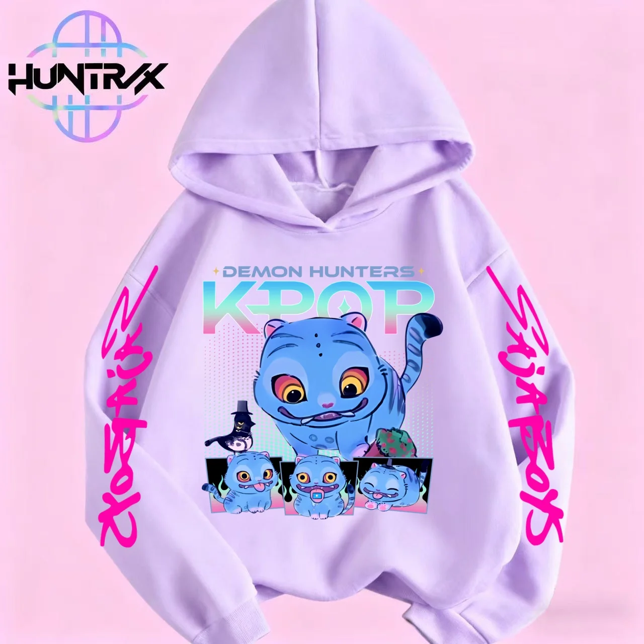 

KPop Demon Hunter Rumi Derpy толстовка с капюшоном для девочек и мальчиков, теплые детские модные повседневные топы с волнами, повседневная одежда для девочек