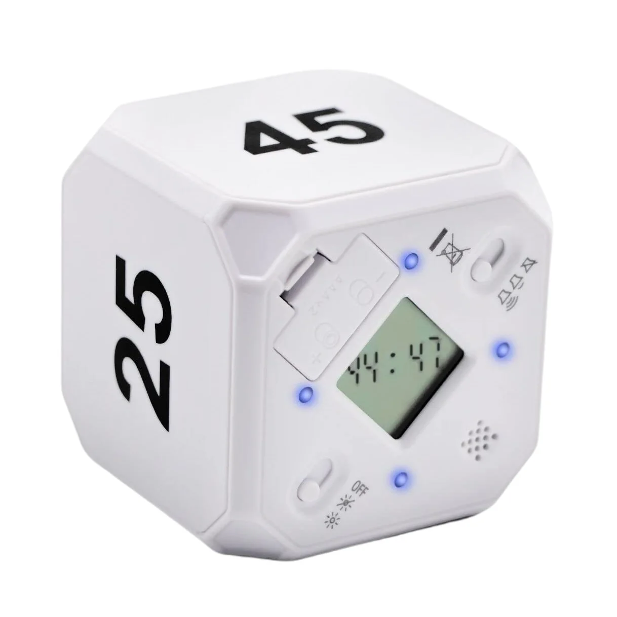 Cube-Timer Kitchen Timer Sensor Flip Meditation Timer Management and Countdown 5-15-25-45 Min(White)