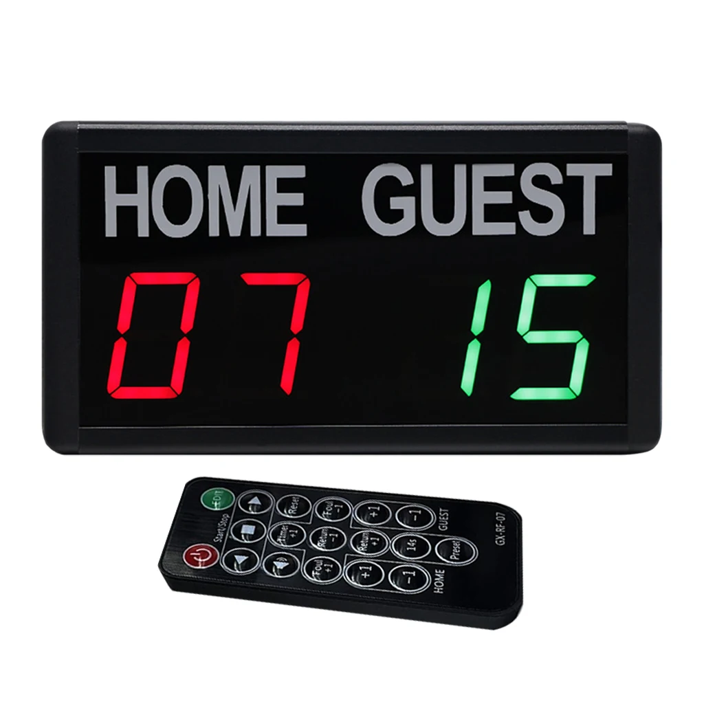 Electronic Digital Scoreboard Wall Mount with Remote Pong Baseball Lights Foosball for Coaches Games Tabletop Scoreboards Timer