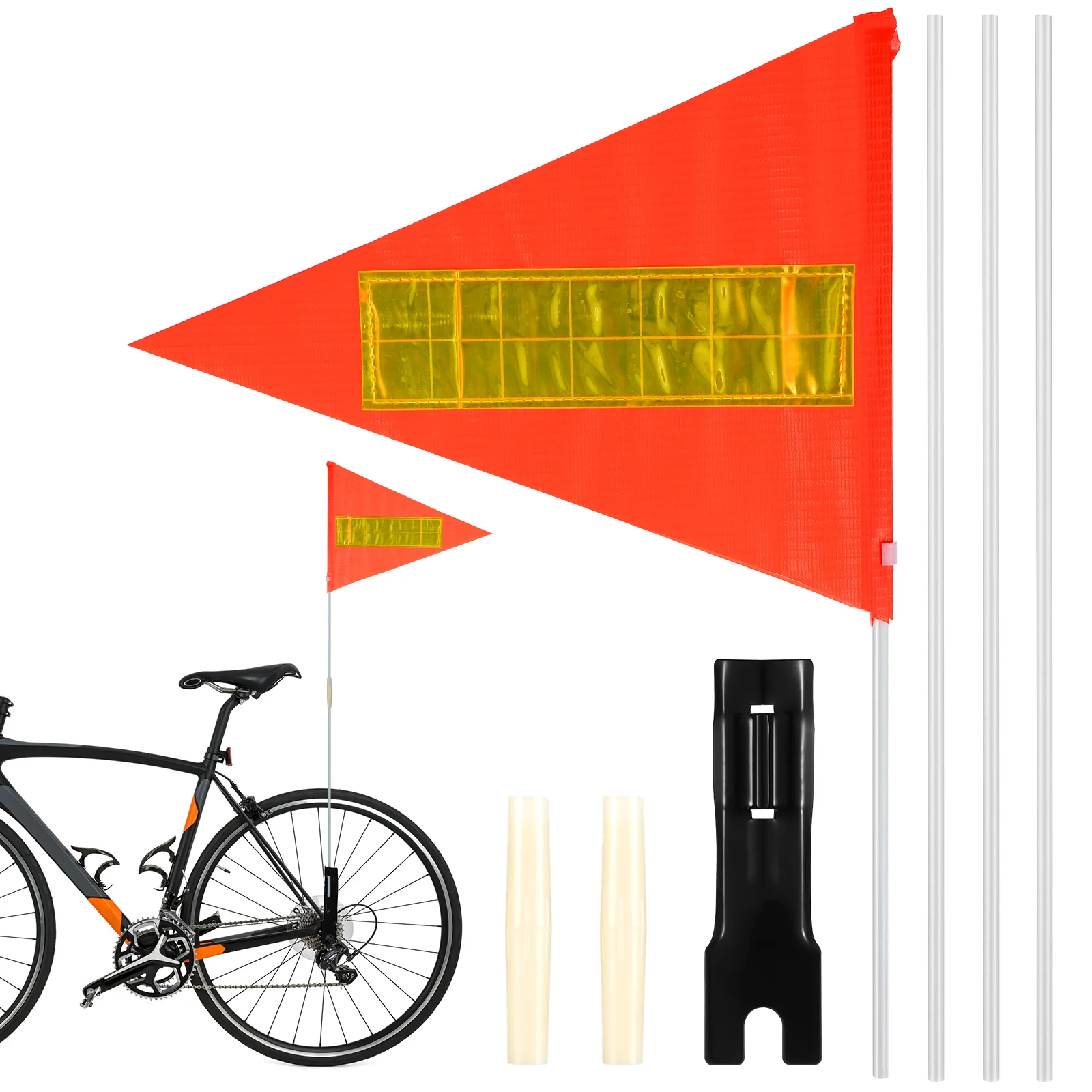 Height Visibility Bicycle Flag Reflective Poles Go Kart Flags With Bike Safety Child