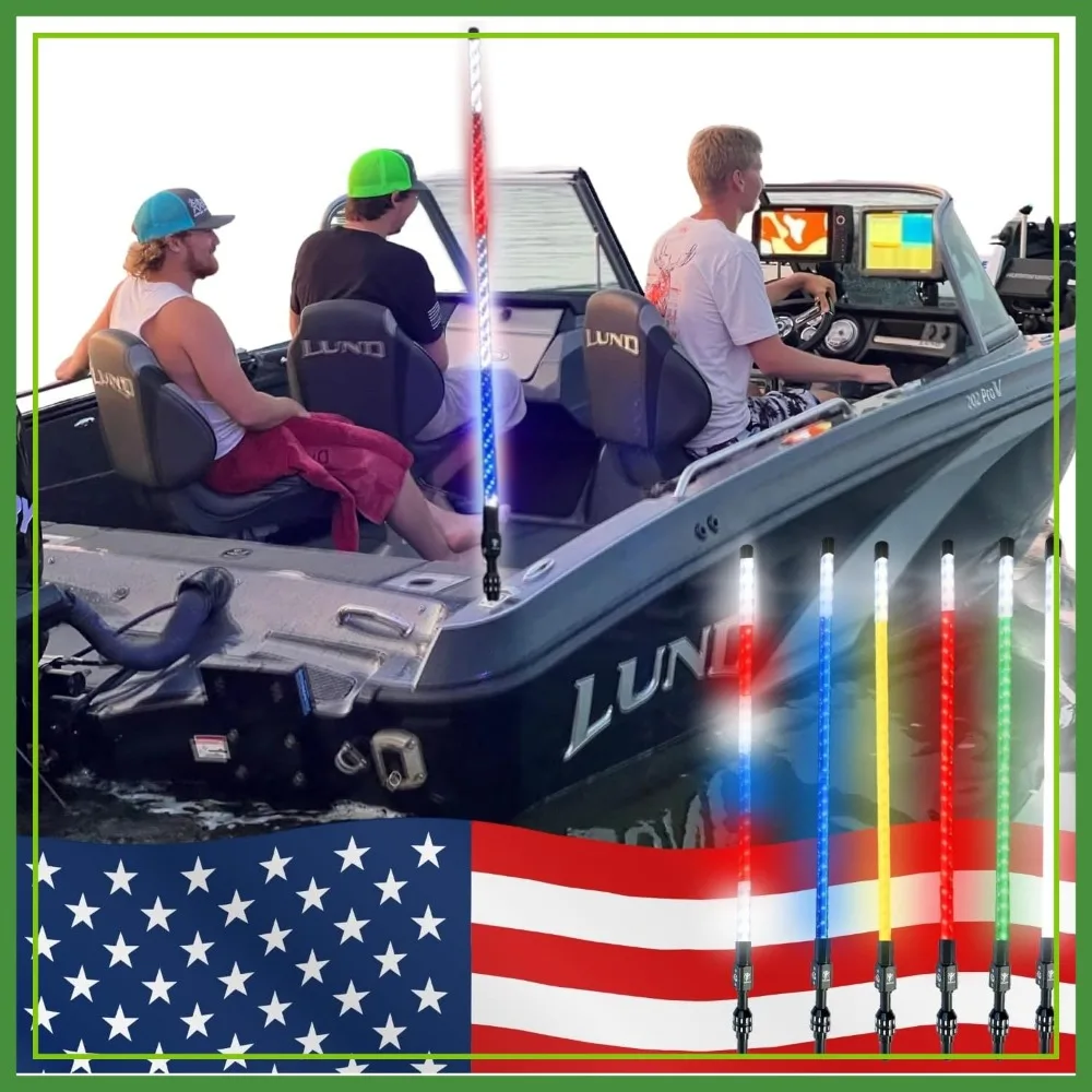 

4ft Nav Light Show 360° - Marine Boat Navigation Lights LED, 2NM Coast Guard Compliant, 12 Solid Colors, 130+ Patterns, Boat Anchor Light Running Stern Pole