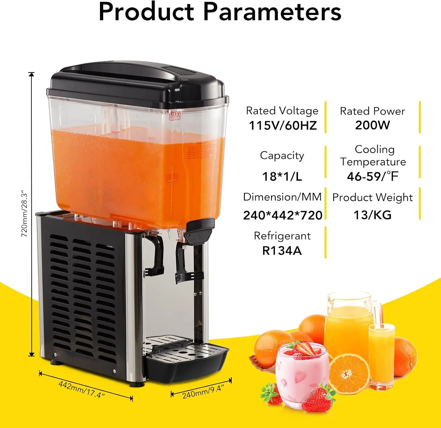 18L 18L Stainless‑Steel Large Capacity Beverage Dispenser with Spout Easy Pour Spout Great for Ice Lemonade Fruit Teapot /Water Bottle for Party Home ﻿ - Aliexpress Deal
