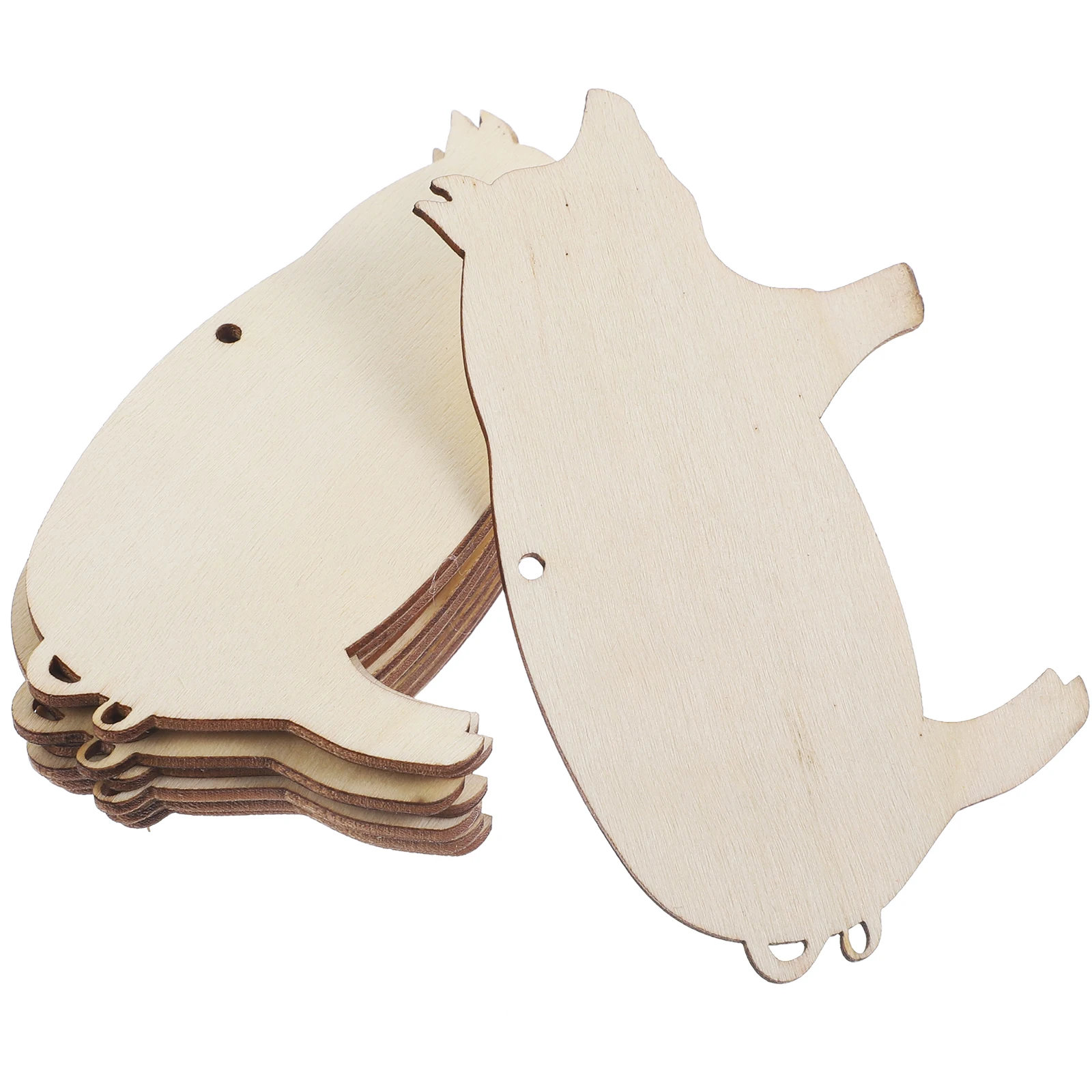

10pcs Chip Wishing Tag Pig Shape Blank Craft Cutout Decor Home Personalized Wood Gift Tags Gift Sewing Accessories