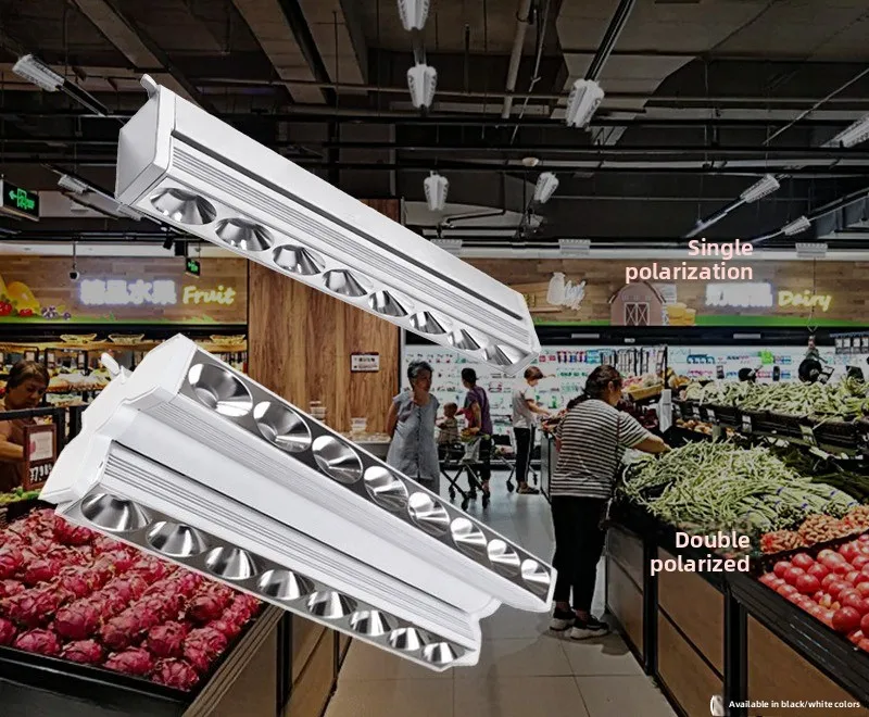 Commercial LED Polar Lens Track Light Anti-Glare for Supermarket Shelf Meat Seafood Display