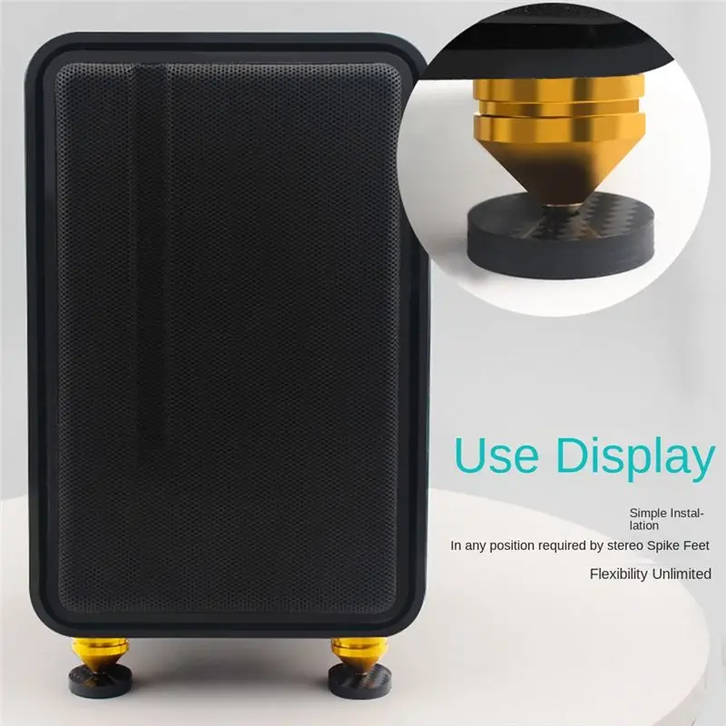 [N82R] Carbon Fiber Speaker Isolation 50x10mm Spikes Base Pad Speaker Stand Feet HiFi AMP Speaker Pad