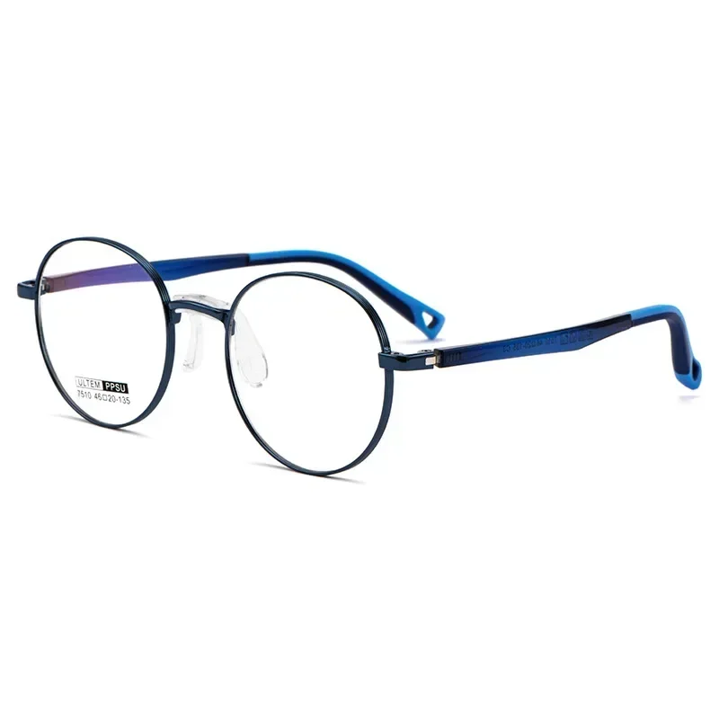 

Retro Round Frame Children Optical Prescription Glasses Boy Girl Ultralight Eyewear Fashion Teenager Alloy TR90 Eyewear 7510S