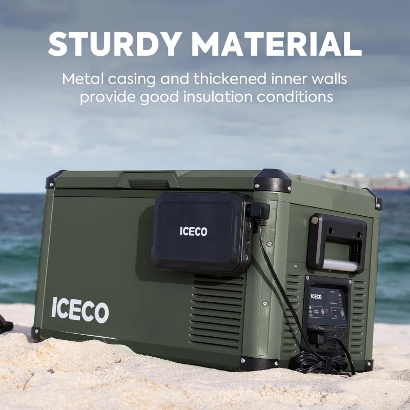 

(TTX) Портативный холодильник на 35 литров, питание от SECOP, разнонаправленная крышка, двойной USB и постоянный ток 12/24 В, переменный ток 110–240 В, 0 ℉ -50 ℉ ОА