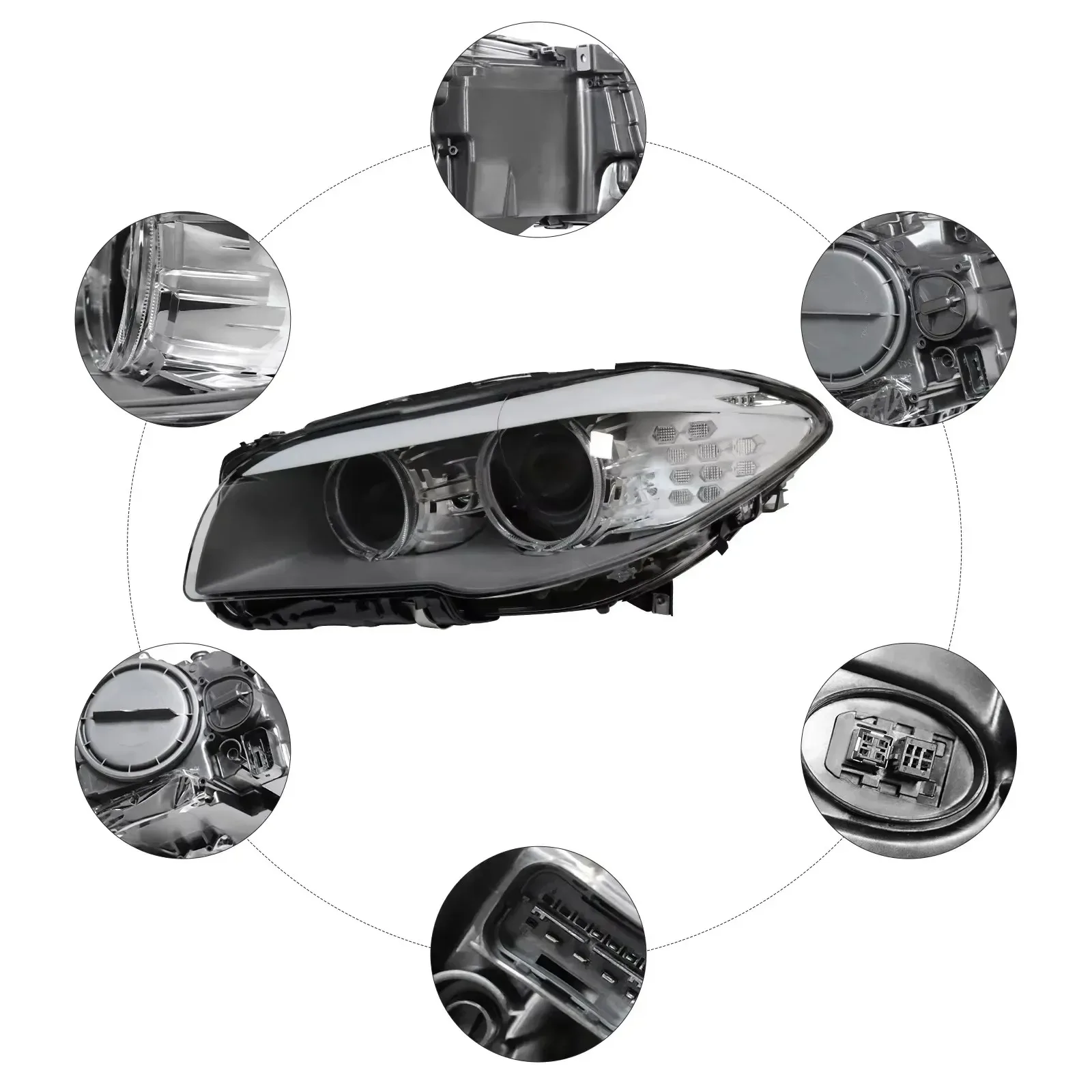 ไฟหน้ารถยนต์ สำหรับ BMW ซีรีส์ 5 รุ่น 550i 535i 528i 530i F10 ปี 2011 2012 2013 ไฟหน้าซีนอน HID อะไหล่รถยนต์ สำหรับไฟหน้า BMW