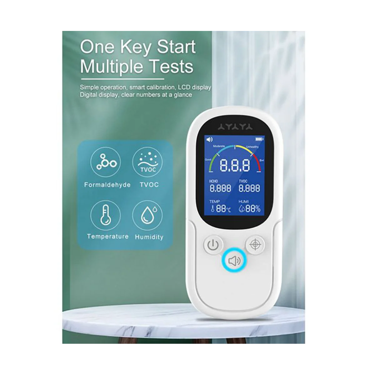 NOYAFA JMS12 Air Quality Monitor Formaldehyde TVOC Meter Portable Sensor Tester Temperature Humidity Detector