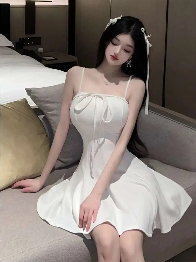 WOMENGAGA 2023 Sexy Francese Chic Ruffle A-line Mini Abito Corto Dolce Moda Donna Coreana Top Abito di Nicchia Elegante V8WA