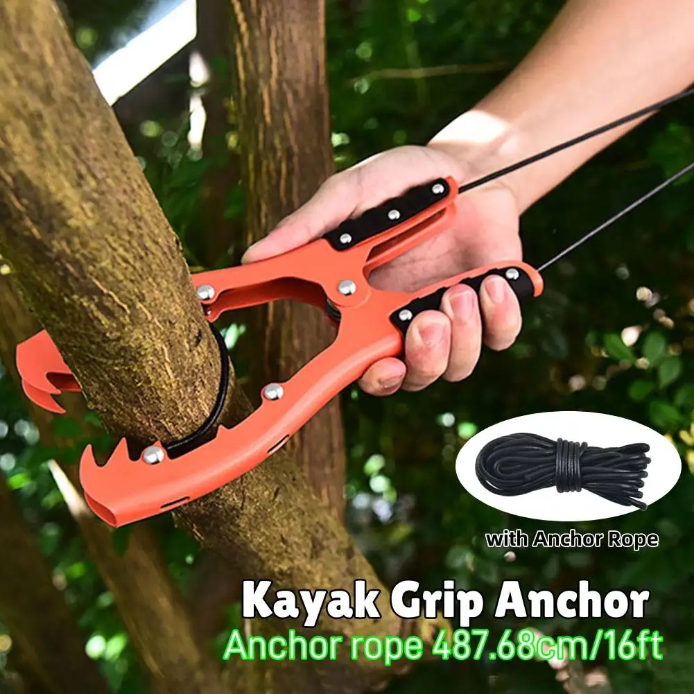 Agarre de anclaje de Kayak de acero inoxidable, cepillo para canoa, pinza con dientes para pesca, ancla de canotaje, accesorio para barco