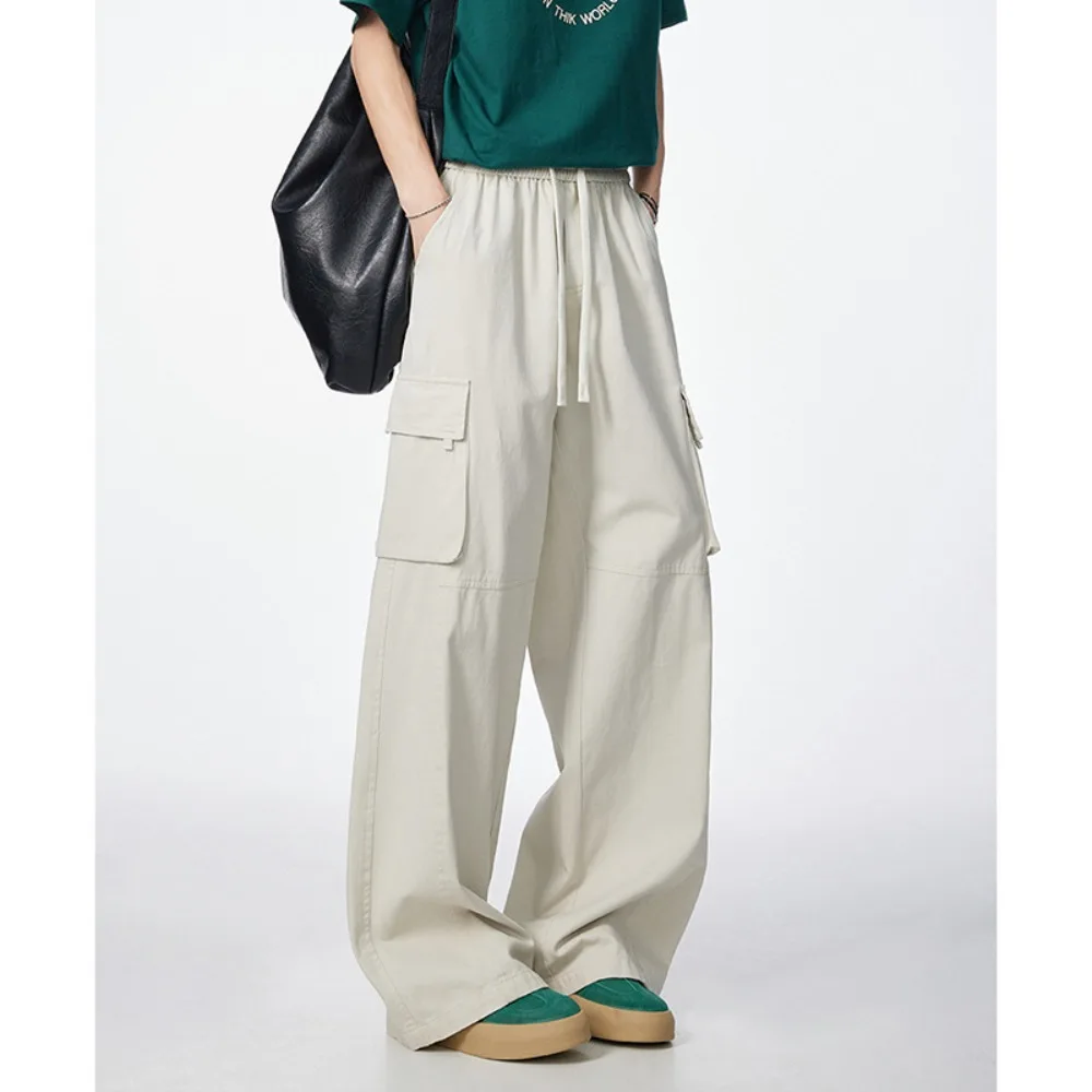 

Men's Spring and Summer New Wide Leg Casual Pants American Paratrooper Pleated Design Fashionable All-Match Casual Trousers