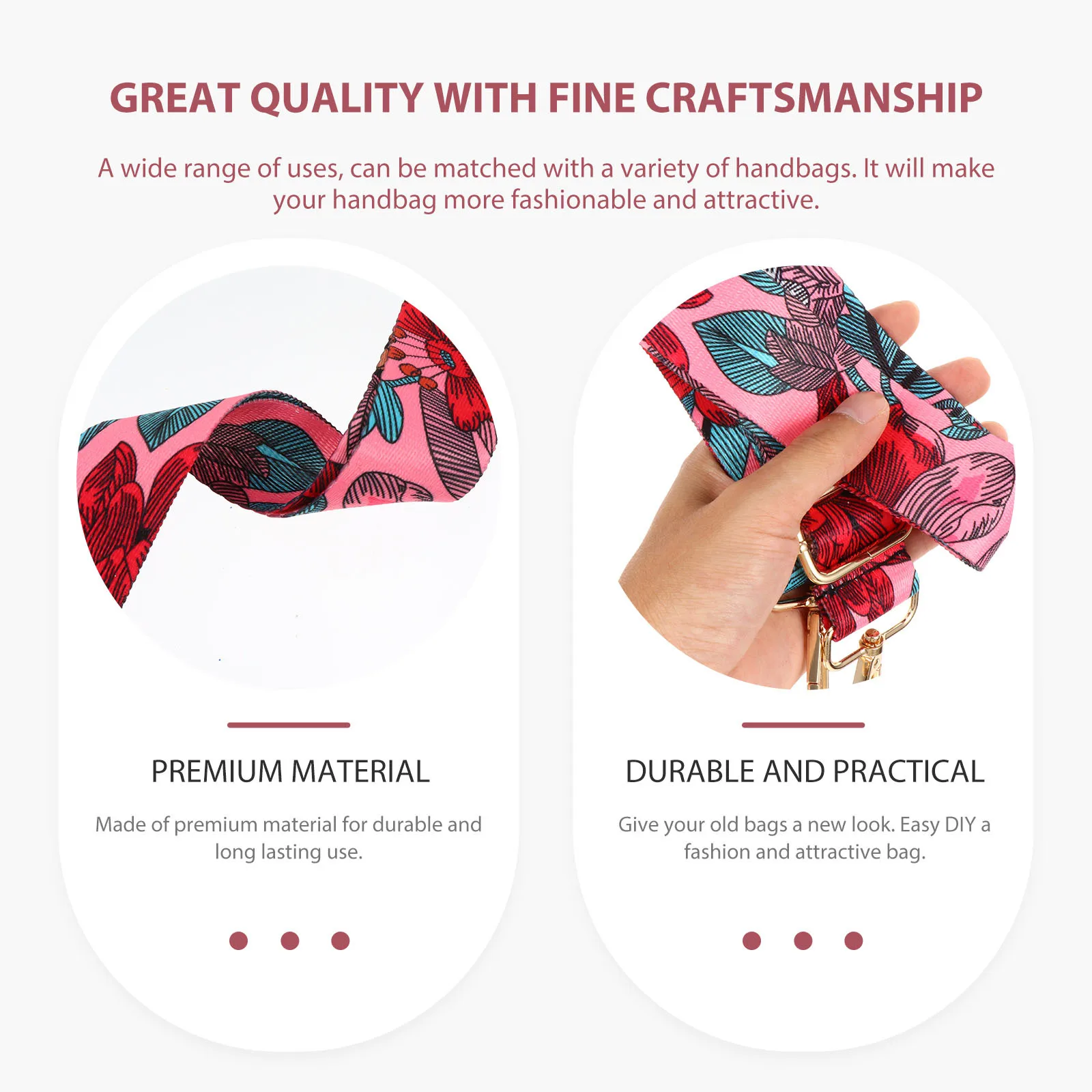 Correa de hombro ancha DIY, repuesto ajustable de estilo étnico para bolso cruzado, accesorio portátil multiusos, 1 Uds.