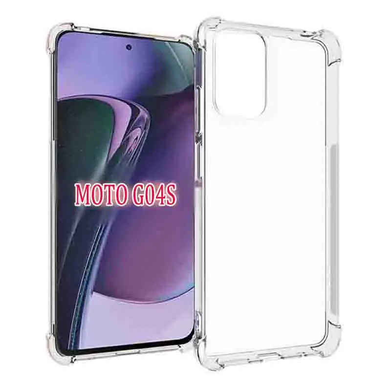 Para Motorola Moto G04S 4G funda a prueba de golpes Airbag silicona TPU cubierta trasera transparente funda de teléfono suave para Moto G04S MotoG04S 4G