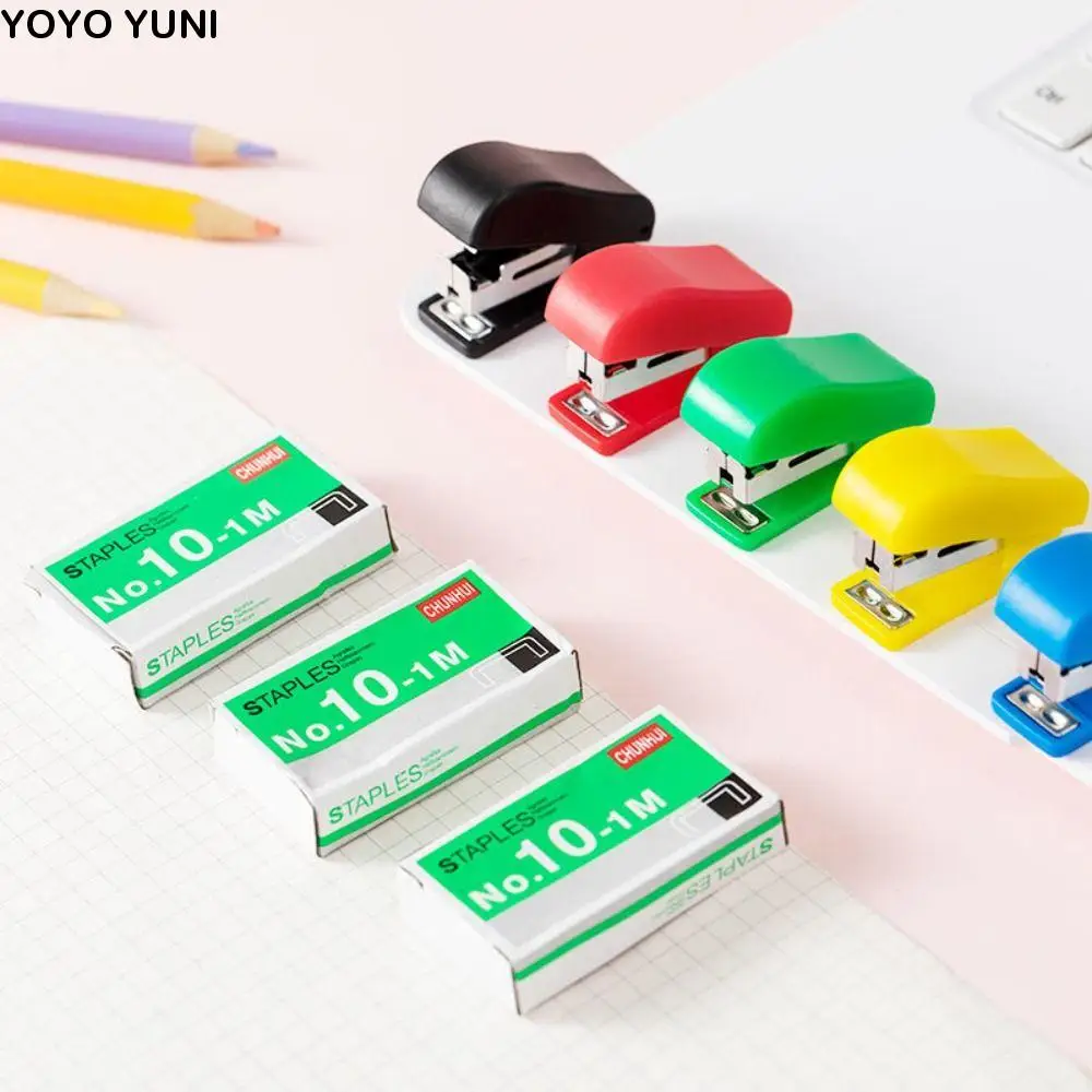 Mini Effortless Labor-Saving Stapler Set Small Paper Binding Bookbinding Machine Fixing Paper Stapling Tools Teacher