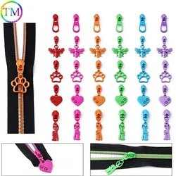 5-30PCS 5# Nylon Zippers Pullers Sliders For Bag Zipper Slider Pulls LuggageClosure Zips Repair Kit DIY Sewing Accessory