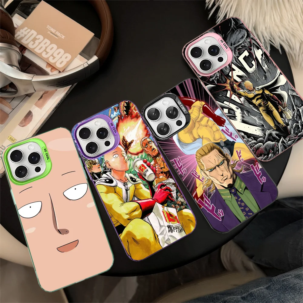 

One P-Punch Man Saitama Phone Case For IPhone 16 15 14 13 12 11 Pro Max X XR XSMAX 8 7 Plus Matte Shockproof Back Cover