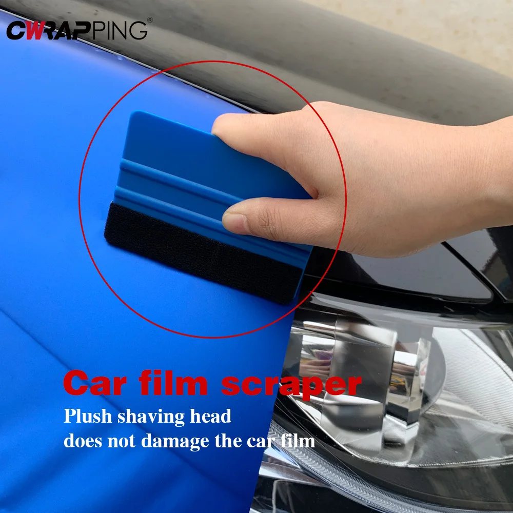 Car Blue Vinyl Carbon Fiber Window Squeegee Scraper Foil Wrapping Suede Felt Scraper Car Styling Sticker Accessories 5/10/20pcs