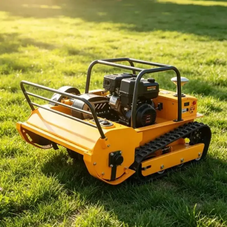 

Customized multifunctional remote-controlled tracked lawn mower for weeding, grass crushing, and landscaping