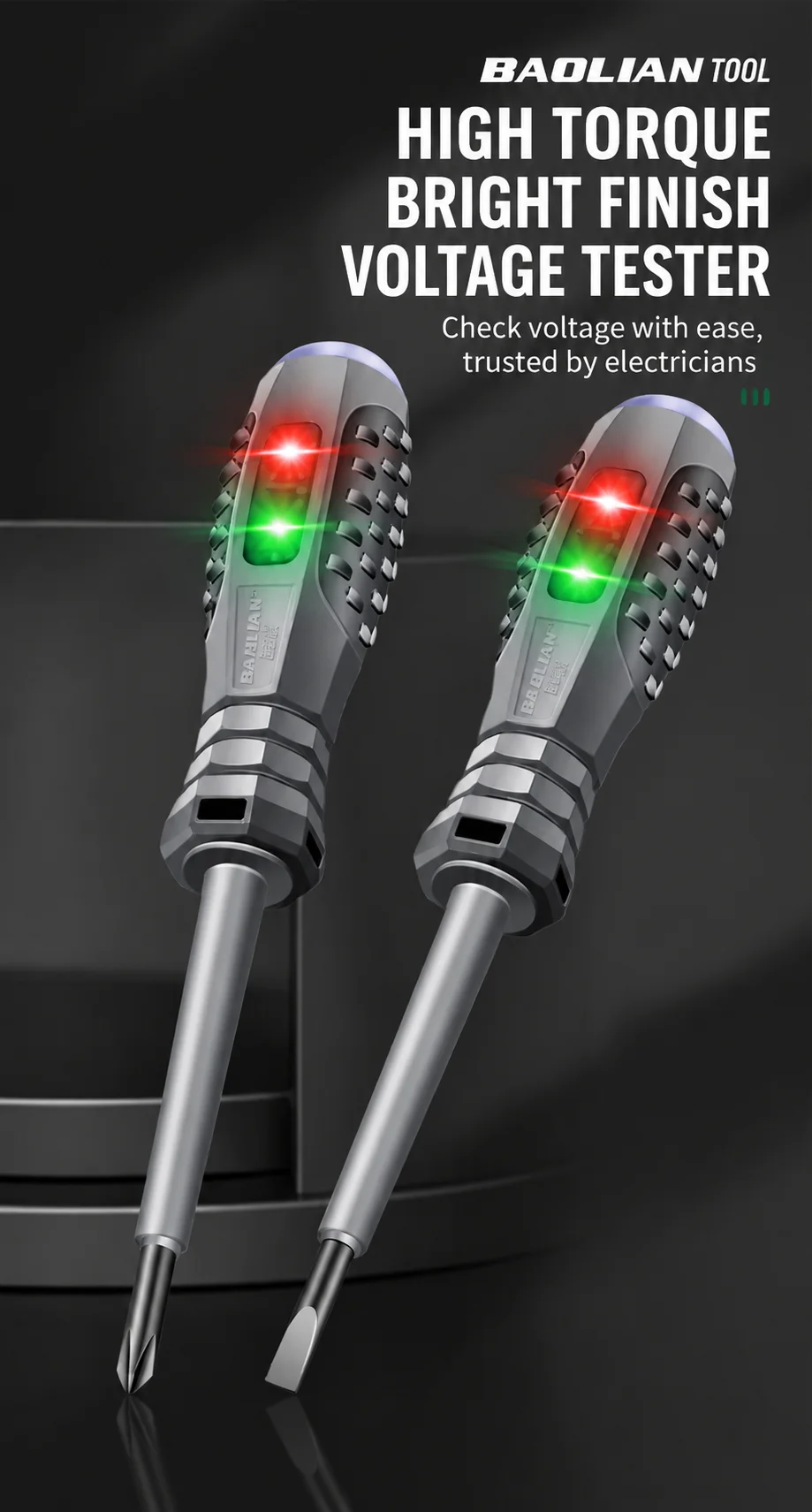 LED Voltage Tester Screwdriver Electric Test Pen Multimeter Pen Slotted Phillips Magnetic Screwdriver for Electrician Tools