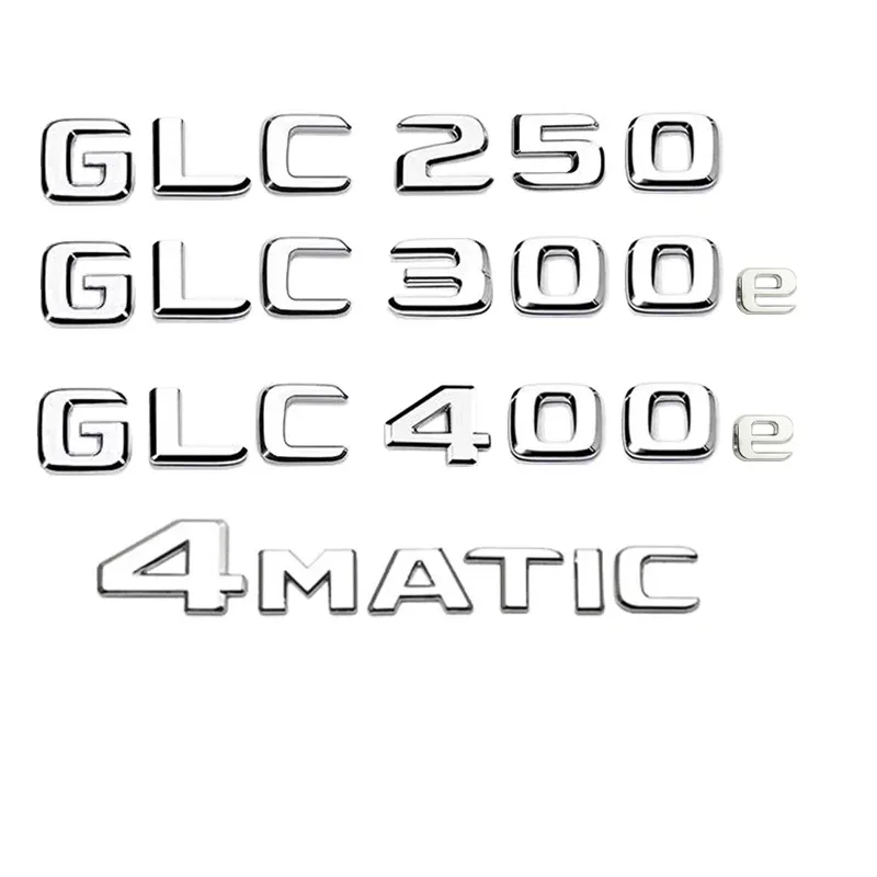 

Premium ABS Glossy Black Logo Trunk Decal For Mercedes GLC X253 GLC200 GLC260 GLC250d GLC300de GLC350e 4MATIC Emblem Accessories