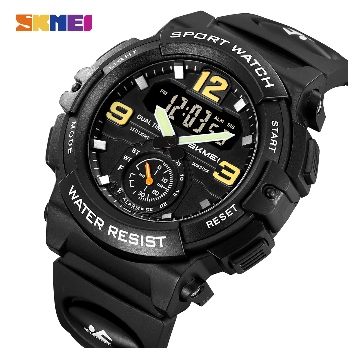 SKMEI Digital Electronic Large Dial Watch Fashion Sport Watches For Men Waterproof Quartz Wristwatch Alarm Clock Horloges Mannen