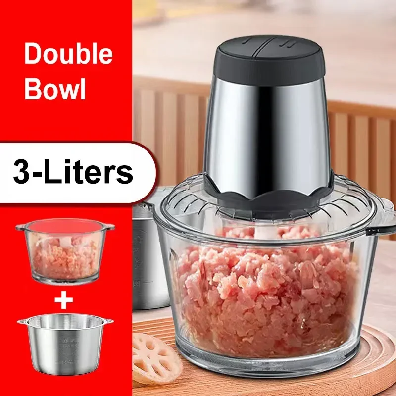 Houselin Glass Bowl Food Chopper Meat Grinder, for Kitchen, Vegetable, Onion, Garlic, Salad, Baby Food, Fruit, Nuts