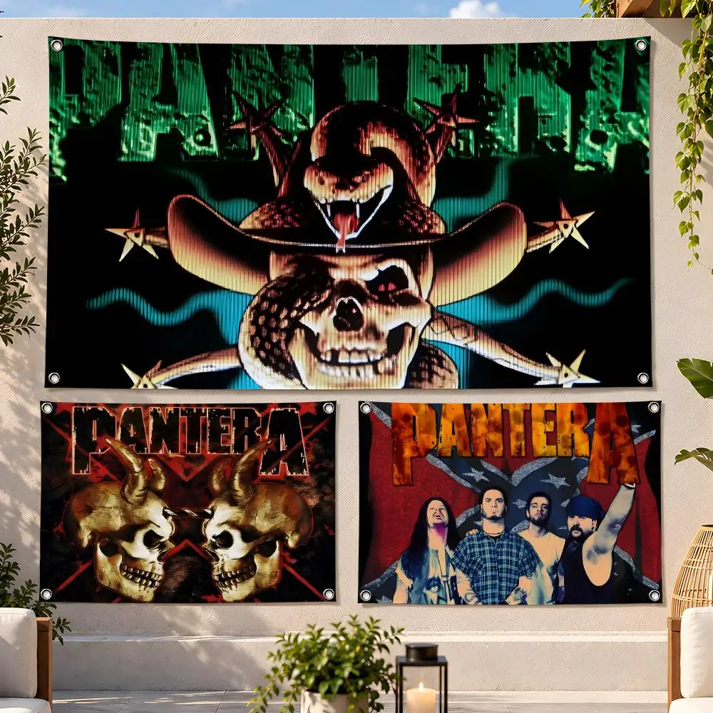 Band Groove Metal Pantera Flags Fan Flag Banner Wall Hanging Outdoor Yard Camping Dorm Garage Party Home Decor Gift
