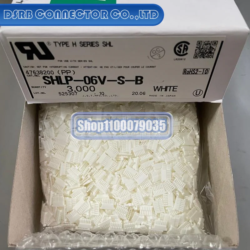 

50pcs/lot SHLP-06V-S-B Plastic shell 6P 1.0MM legs width 100% New and Original