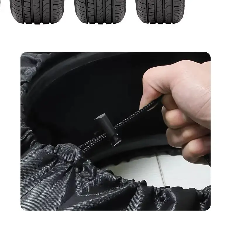 

4PCS Car Spare Tire Covers Case Auto Wheel Tires Storage Bags 210D Oxford Cloth Dust-proof Protector Car Styling S/L Size