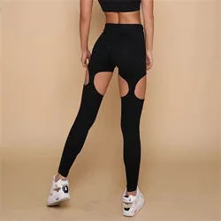 Damskie legginsy Hollow seksowne spodnie do jogi Push Up Fitness legginsy gimnastyczne legginsy do biegania bezszwowe spodnie do ćwiczeń spodnie z wysokim stanem