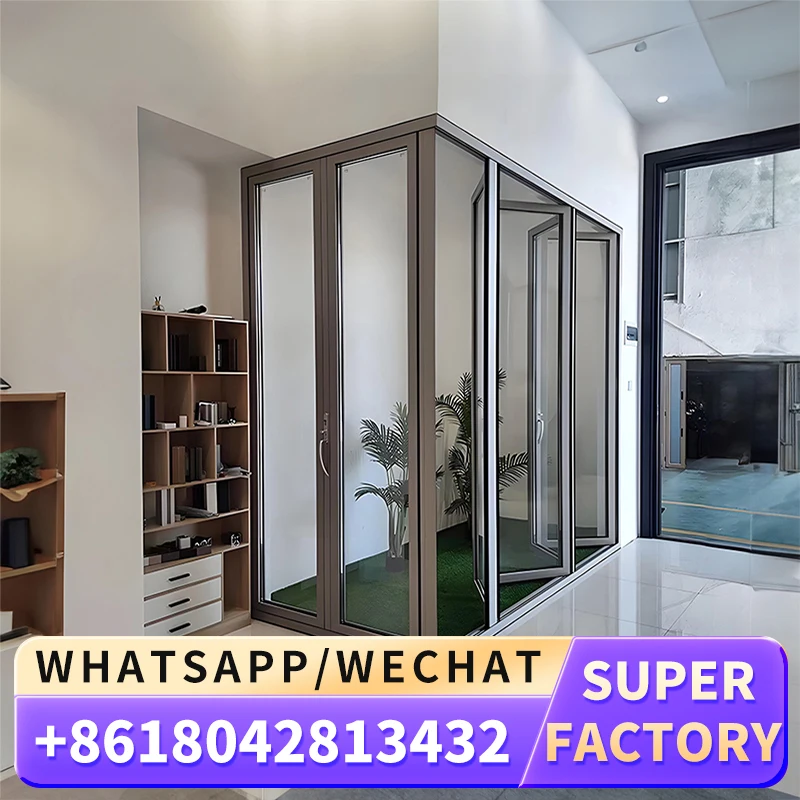 Commercial Exterior Balcony Accordion Bifold Door Design Exterior Aluminum Ally Glass Folding Patio Doors