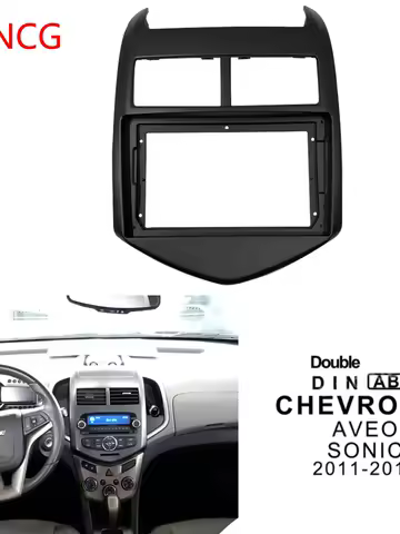 Car 2Din Audio Face Plate Fascia Frame For Chevrolet AVEO/Sonic 9" Big Screen DVD Player Stereo Panel Dash Mount Kit