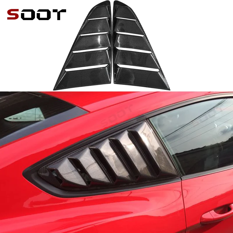

For Ford Mustang Cabon fiber Car Styling Rear Window Louvers Car Rear Window Blinds Side Tuyere Louvers Vent Car Auto Parts